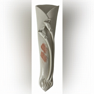 HILBORN Canada Wall Pocket Vase Lily Art Pottery Rose Pink Signed Vintage